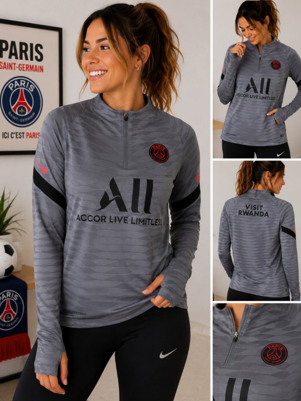 🔥⚽️ NIKE PARIS SAINT-GERMAIN (PSG) DRI-FIT ADV TRAINING TOP – WOMEN'S MEDIUM –